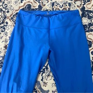 Large Blue Cropped Leggings with Criss Cross Calf Detail